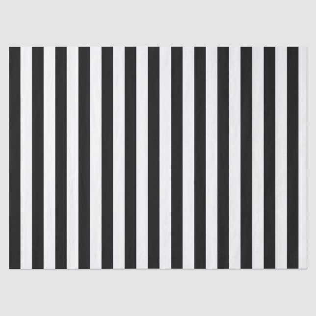 Eleganter Schwarzweiß-Streifen Seidenpapier (Vorderseite)