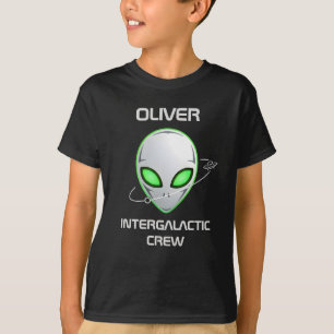 Eleganter Sci-Fi-UFO-Alienkopf T-Shirt