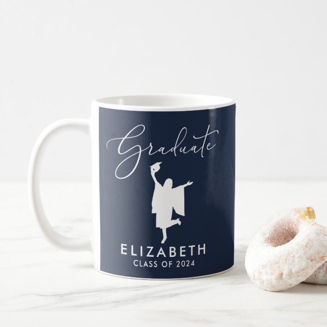 Eleganter Script-Abschluss Blue Kaffeetasse (Mit Donut)
