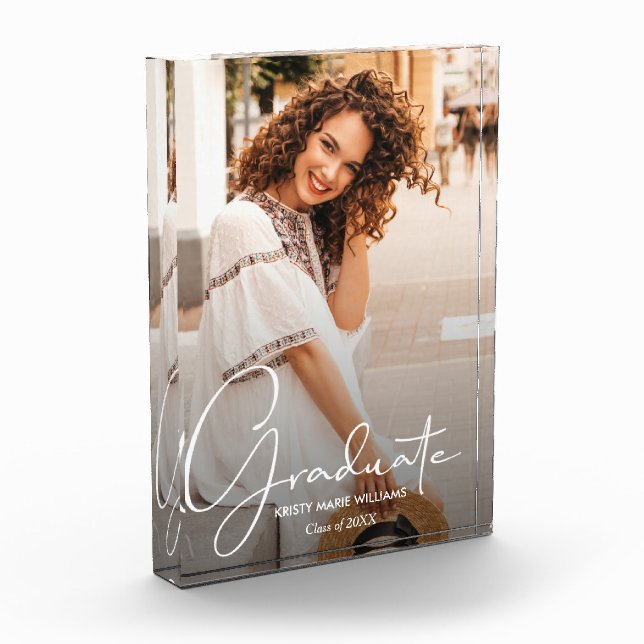 Eleganter Script-Abschluss Moderne Fotoblock (Links)