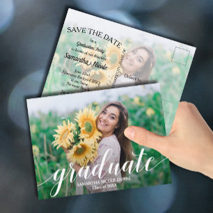 Eleganter Script-Abschluss SAVE THE DATE Postkarte