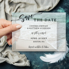 Eleganter Script Beach Save the Date