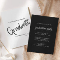 Eleganter Script Black & White Abschluss