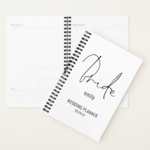 Eleganter Script Bride Name Wedding Planner Planer
