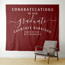 Eleganter Script Calligraphy Abschluss | Maroon Wandteppich