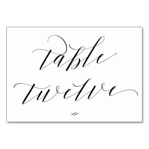 Eleganter Script Calligraphy Table Zwölf Empfang Tischnummer