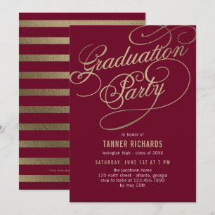 Eleganter Script EDITABLE FARBEN Abschluss laden e Einladung
