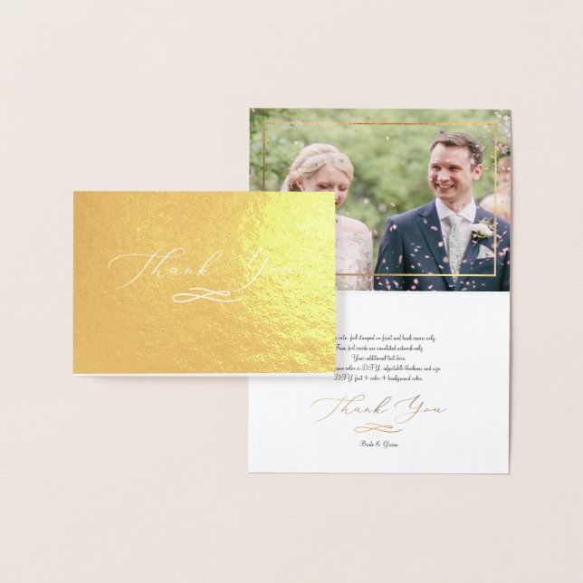Eleganter Script Foil, Wedding Foto Vielen Dank Folienkarte (Anzeige)