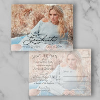 Eleganter Script-Foto-Abschluss Save the Date