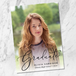 Eleganter Script-Foto-Overlay-Abschluss Ankündigung