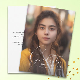 Eleganter Script Graduate Foto Abschluss Ankündigung