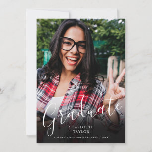 Eleganter Script Graduate Foto Abschluss Announce Ankündigung