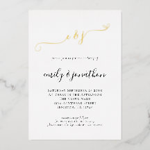 Eleganter Script Initials QR Code Hochzeit Real