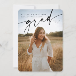 Eleganter Script Overlay Zwei-Foto-Abschluss Ankündigung