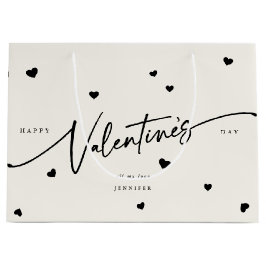 Eleganter Script-Schriftart + Herz-Valentinstag Große Geschenktüte