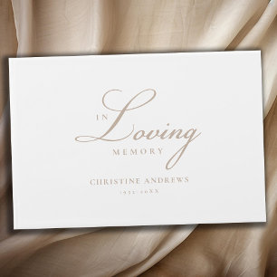 Eleganter, Script-Schriftart "In Love Memory" Beer Gästebuch