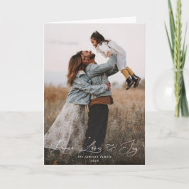 Eleganter Script Schriftart Peace Liebe+Joy Weihna Karte