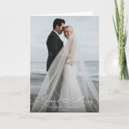 Eleganter Script-Schriftart Verheiratet+Merry Weih Karte