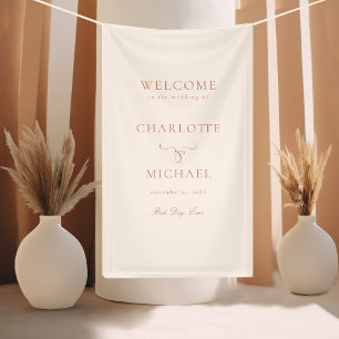 Eleganter, Script-Schriftart "Welcome" beige-blush Banner