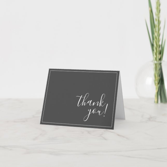 Eleganter Script Text "Danke!" Karte (Vorderseite)