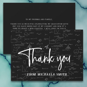 Eleganter Script Typografy Math Abschluss Dankeskarte