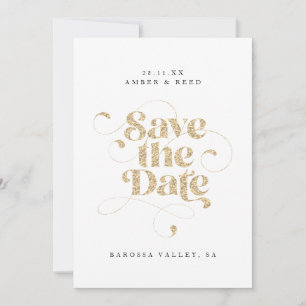 Eleganter Script Words Gold Imitats Glitzer  Save The Date