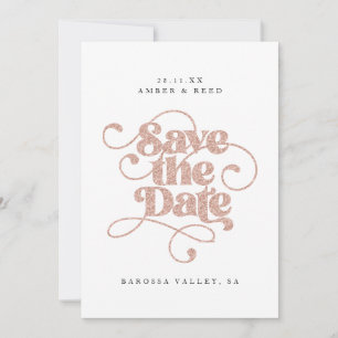 Eleganter Script Words Rose Gold Imitats Glitzer Save The Date