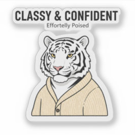 Eleganter Selbstsicherer Tiger-Aufkleber – Entspan Aufkleber