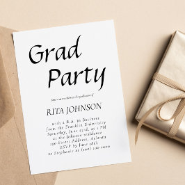 Eleganter Senior Grad Party Schwarz-weißer Abschlu Einladung