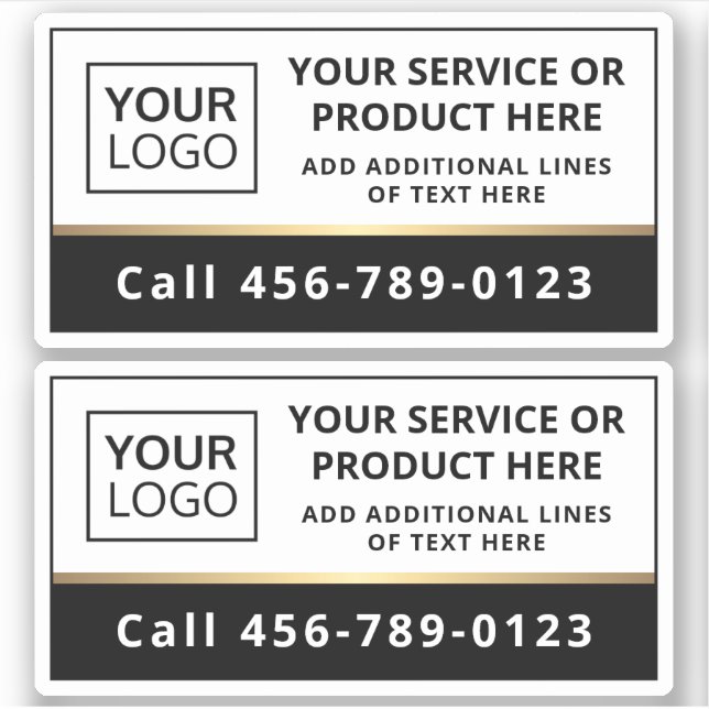 Eleganter Service für Unternehmen mit Logo in Schw Aufkleber (Vorderseite)