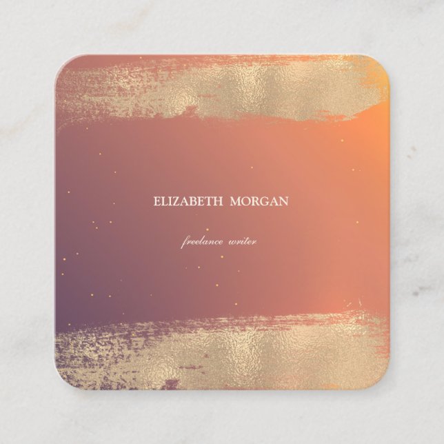 Eleganter Shiny, Minimalistisch, Imitate Gold Pins Quadratische Visitenkarte (Vorderseite)