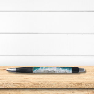Eleganter Signature Script Aqua Blue Green Beach Kugelschreiber