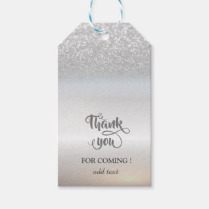 Eleganter Silber-Glitter-Bokeh Geschenkanhänger