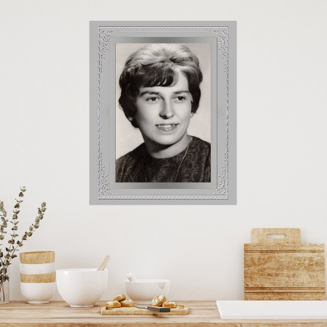 Eleganter Silber-Rahmen - Benutzerdefiniertes Foto Poster (Küche)