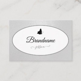 Eleganter silberfarbener Glitzer-Rundrahmen Visitenkarte