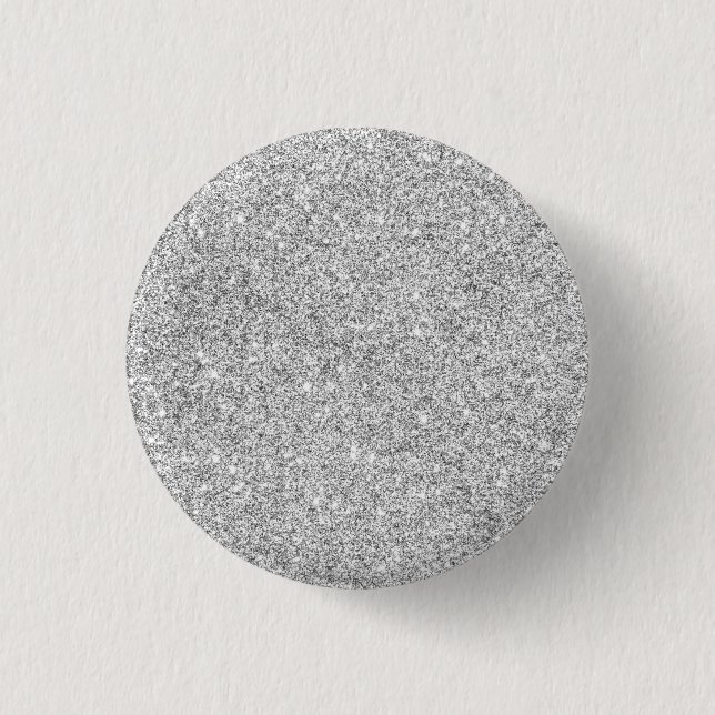 Eleganter silberner Glitzer Button (Vorderseite)