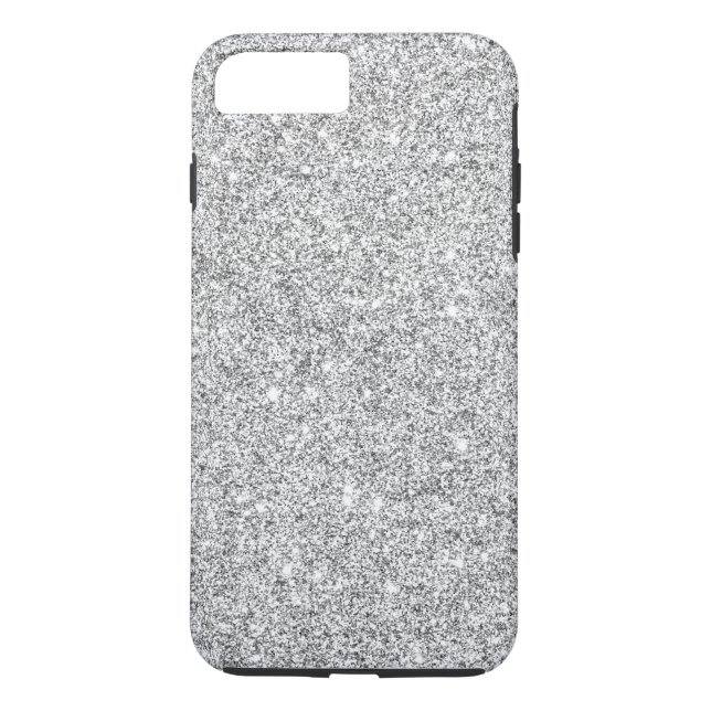 Eleganter silberner Glitzer Case-Mate iPhone Hülle (Rückseite)