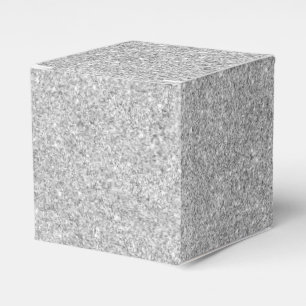 Eleganter silberner Glitzer Geschenkschachtel