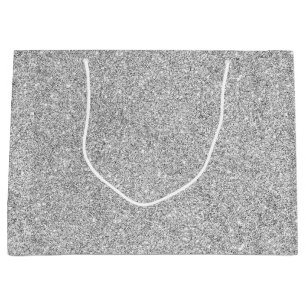 Eleganter silberner Glitzer Große Geschenktüte