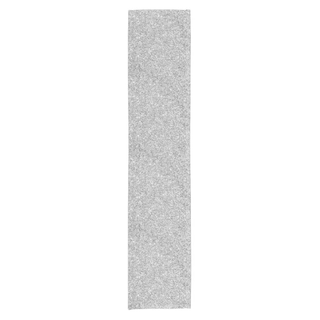 Eleganter silberner Glitzer Kurzer Tischläufer (Vorderseite)