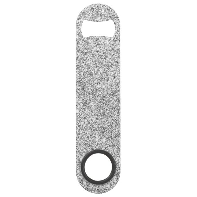 Eleganter silberner Glitzer Speedflaschenöffner (Vorderseite)