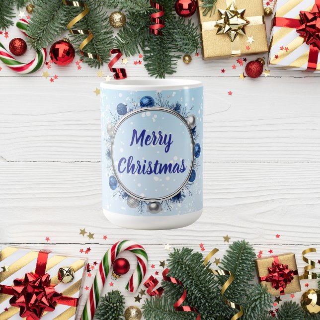 Eleganter Silberrahmen auf hellblau Kaffeetasse (Von Creator hochgeladen)