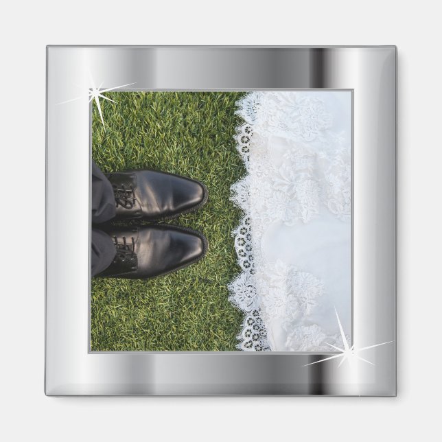 Eleganter Silberrahmen Magnet (Vorne)