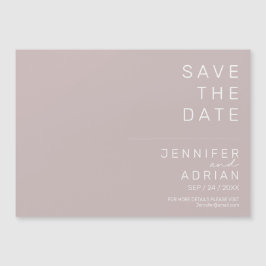 Eleganter Silberrosa Minimal Modern Save the Date Magnetkarte