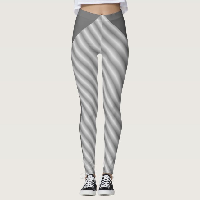 Eleganter Silberstreifen Leggings (Vorderseite)
