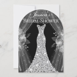 Eleganter Silbervorhang Dress Brautparty Arch Einladung