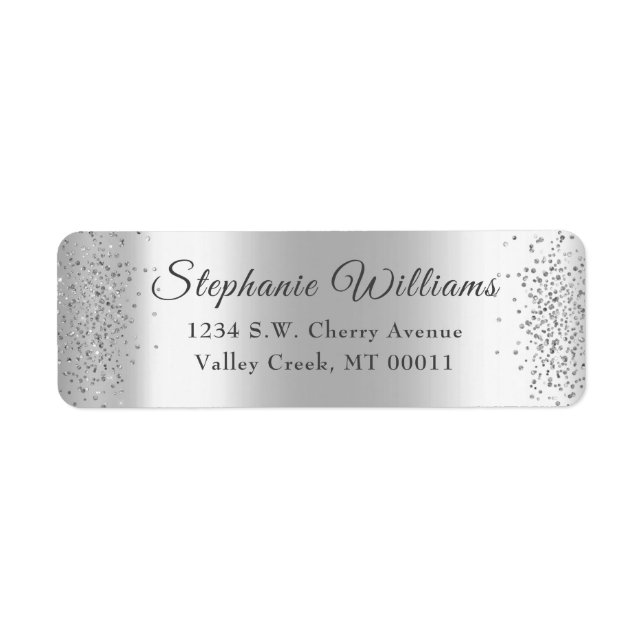 Eleganter Silver Foil Glitzer Sparkle Wedding (Vorne)