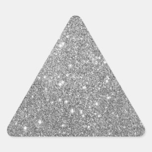 Eleganter Silver Glitzer Dreieckiger Aufkleber