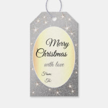 Eleganter Silver Glitzer Gold Effekt Weihnachtsgla