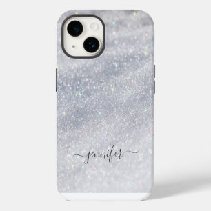 Eleganter Silver Glitzer iPhone 14 Hülle